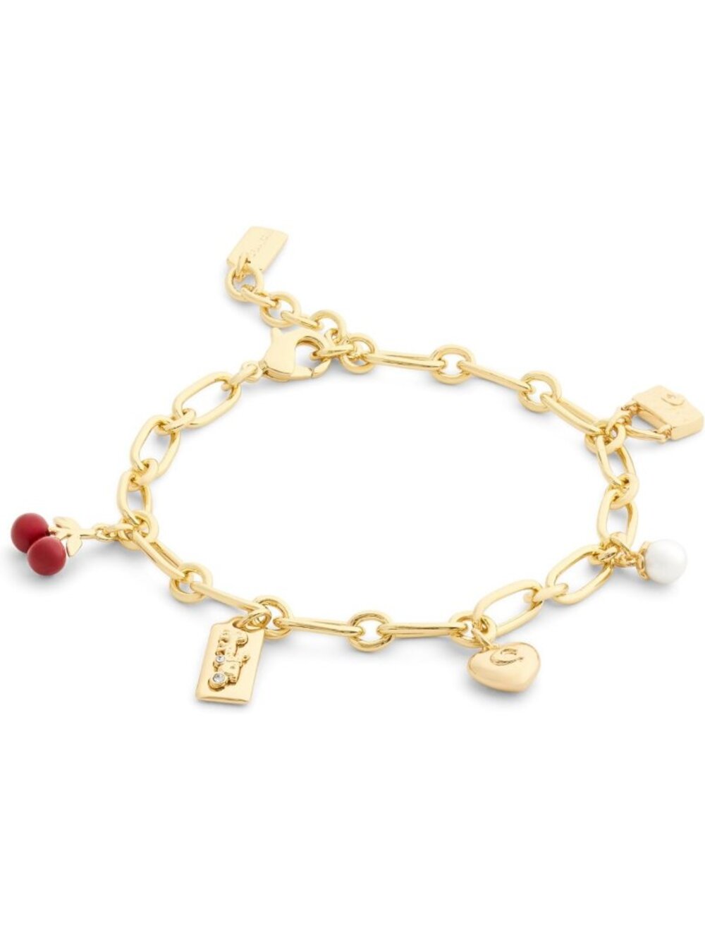 Charming Women's Link Bracelet with Signature Cherry Charm - Stylish Jewelry